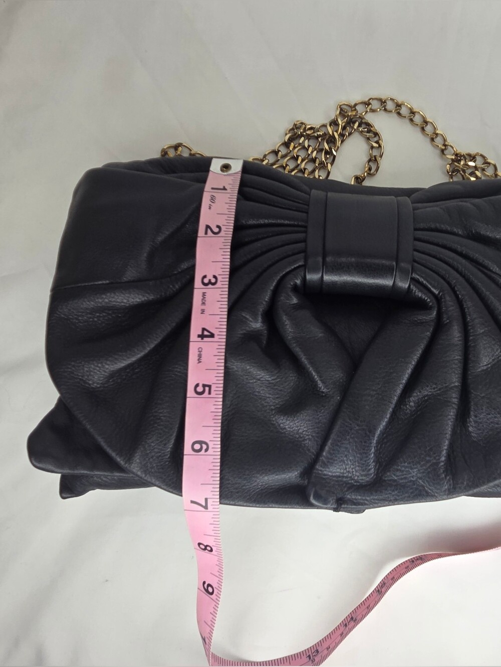Red Valentino Black Bow-Detail Leather Crossbody/Clutch Bag - Picture 13 of 13